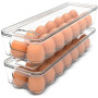 KICHLY boite réfrigérateur - barquette alimentaire avec 14 espaces, couvercle et poignée, en plastique (lot de 2)