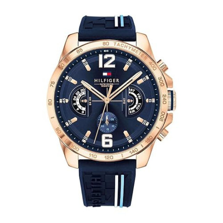 Tommy Hilfiger Montre Analogique Multifonction Quartz pour Hommes avec Bracelet en Silicone, en Acier Inoxydable ou en Cuir, sou
