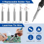 Ultralent Kit de fer à souder 24 en 1, 60 W, température réglable de 200 à 450 °C, kit de soudure électrique avec 5 pannes à sou