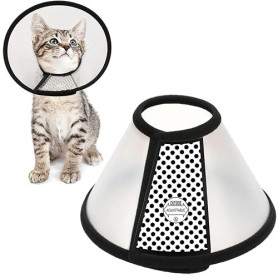 PHCOZY 1 Cône Collerette en Plastique Protecteur de Cou Réglable pour Chat Collier Chien Cône Convient aux Petits Chats Chiots X