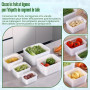 Ruiqas 4 PCS Boîte de Fruits Réfrigérés avec Couvercle | Frigo Boite de Conservation Alimentaire de Réfrigérateur avec Egouttoir