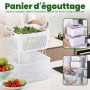 Ruiqas 4 PCS Boîte de Fruits Réfrigérés avec Couvercle | Frigo Boite de Conservation Alimentaire de Réfrigérateur avec Egouttoir