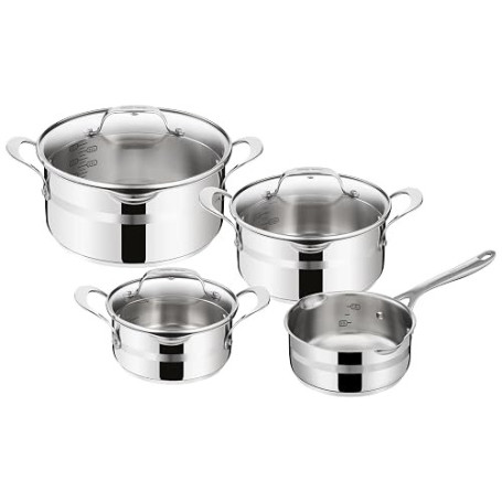 Tefal - Jamie Oliver Cook Smart Batterie de cuisine en - 7 pièces - Inox | Batterie de cuisine inox compatible induction - Couve