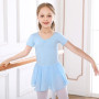 Bezioner Ballet Robe Filles Danse Justaucorps V-Cou Costume Fille Jupe Tutu Manche Courte