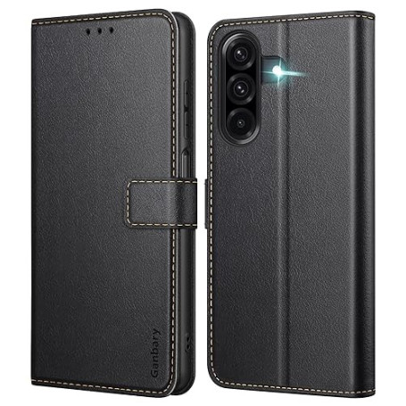 Ganbary Coque pour Samsung Galaxy A17 4G/5G, [Housse en Cuir PU Premium] [Etui à Rabat] [Pochette de Portefeuille], Étui de Prot