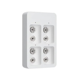 FEETER Chargeur de Batterie 4 Emplacements 9V avec Indicateurs LED Câble USB pour Batteries Rechargeables 9V Ni-/Ni-CD/Li-ION