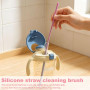 JiaYuan 2 Pièces Goupillon Paille Silicone,Goupillon paille gourde | 6 mm et 9 mm Goupillon silicone,Poignée Antidérapante Soupl