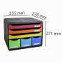 Exacompta - Réf. 306798D - STORE-BOX - Caisson 6 tiroirs, 3 tiroirs pour documents A4+ et 3 tiroirs fins hauts - Dimensions exté