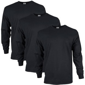 Gildan T-Shirt en Ultra Coton, À Manches Longues, Style G2400 T-Shirt Homme (Lot de 3)