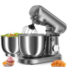 Robot Pâtissier, Robot de Cuisine Professionnel Avec bol 2,5L+ 3L, Batteur éLectrique à 10 Vitesses De 1500w - Avec Fouet à Oeuf