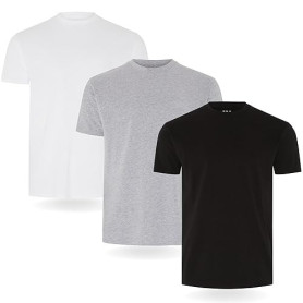 FM London Lot de 3/5 T-Shirts Homme 100% Coton, Vêtements Homme Ajustés