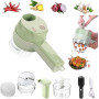 Ensemble coupe-légumes électrique à main 4 en 1, mini broyeur électrique multifonctionnel presse-ail hachoir, robot de cuisine p
