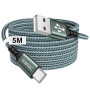 GIANAC Cable USB C Long 5M 3.1A Câble USB C Charge Rapide Cable USBC | Nylon Tressé,Cable Chargeur Type C pour iPhone 17 16 15 P
