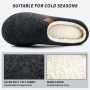 SROTRAS Chaussons Homme Hiver Pantoufles Homme Chaud Antidérapant Confortable Slippers en Feutre
