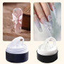 GZMAYUEN Gel de construction solide 2 couleurs pour ongles, blanc transparent solide 3D, gel de construction pour ongles en gel,