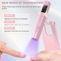 Lampe UV Ongles Gel, Portatif Lampe UV Ongles,Avec Support, 6w Sans Fil Mini Lampe-UV Petite, Rechargeable,3 Minuteries, Afficha