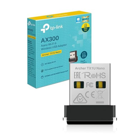 TP-Link Clé WiFi 6 AX300 USB Nano pour PC, Archer TX1U Nano | Format Nano, MU-MIMO, WPA3, mode point d'accès, idéal télétravail/