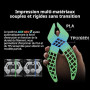 Anycubic Kobra X Imprimante 3D, Impression 4 Couleurs pour Débutant | Impression Multifilament Souple et Rigide, Nivellement Aut