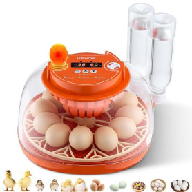 VEVOR Couveuse Œuf Automatique 12 Œufs de Poule Incubateur Œuf pour Éclosion Œufs de Volaille Poussins Canetons Oies Cailles, av
