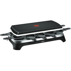 Tefal - Gourmet - Appareil à Raclette et Grill - 10 personnes - Noir | Appareil 2 en 1 pour raclette et grill - 10 coupelles ant