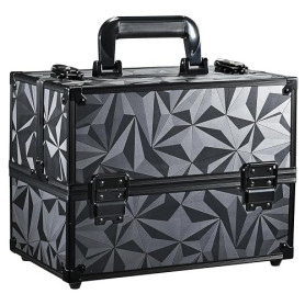 Mallette à Maquillage Valise Maquillage Coffret Rangement avec Doubles Serrures Maquillage Aluminium Boîte de Cosmétique Organis