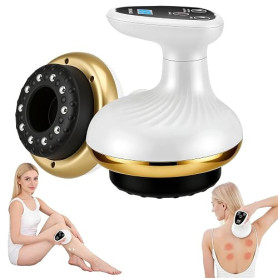 Vacuvia Masseur cellulite 4 en 1 - Appareil de massage sous vide avec 9 niveaux et chaleur, type C rechargeable, Gua Sha électri