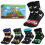 Minecraft Chaussette Enfant Garçon Mi-mollet, Paquet Multiple Chaussettes Fantaisie, Gaming Merchandise, Cadeau Gamer (Paquet de