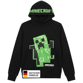 Minecraft Hoodie Boys Kids Gamer Black Creeper Inside Pull à Capuche