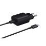 Samsung Chargeur USB C, Adaptateur Secteur 25W Ultra Rapide, Adaptateur USB C vers USB, Chargeur samsung Charge Rapide, Original