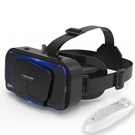 Casque VR, Casque Réalité 3D Virtuelle, Casque VR Compatible avec lPhone & Android Phone, Qualité d'image 2K HD & Lumière Anti-B