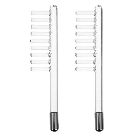 Lot de 2 accessoires pour appareils d'électrothérapie Peigne à haute fréquence d'électrode haute fréquence Peigne électrique Tra