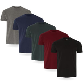 FM London Lot de 3/5 T-Shirts Homme 100% Coton, Vêtements Homme Ajustés