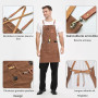 Tablier en Toile avec Sangle Réglable et 3 Poches pour Homme Femme | Tablier de Cuisine à bretelles Croisées, Tablier de travail