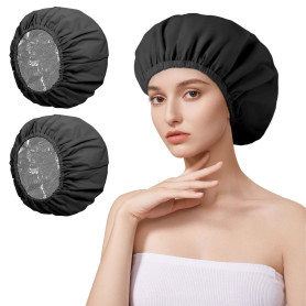 AOGOE 2 Pièces Bonnet Coiffure Chauffant, Auto Chauffante avec 2 Chouchous | Bonnets Double Couche en Aluminium pour Soins, Bonn