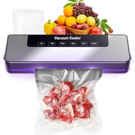 Oskuglin Machine Sous Vide 120W, 4 Modes & Double Soudure, 50 Sacs | Automatique pour aliments secs & humides, compacte & puissa