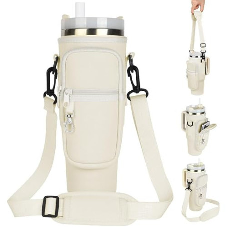 AYESY Sac de transport pour bouteille d'eau, support de bouteille d'eau avec sangle réglable et poche pour téléphone compatible
