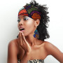 Willbond 4 Pièces Boucles d'Oreilles Africaines et Bandeaux Africains | Boucles d'Oreilles de Larme en Faux Cuir, Bandes de Chev