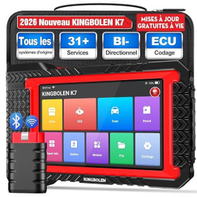 KINGBOLEN K7 Valise de Diagnostic Auto OBD II en français avec mises à Jour gratuites à Vie, 31 Services, bidirectionnels, Codag