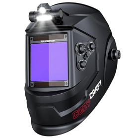ARCCAPTAIN Casque de soudeur à obscurcissement automatique de 10 x 9,3 cm, capot de soudeur à énergie solaire, casque de soudeur