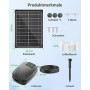 POPOSOAP 8W Aérateur solaire pour étang, pompe à oxygène solaire pour étang avec double alimentation solaire par batterie, aérat
