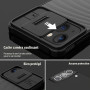 XTCASE Coque pour iPhone 13/14, Protection Caméra Étui avec Ultra Mince Coulisse Cache Objectif, Plastique Dur Housse Arrière An