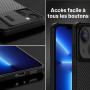 XTCASE Coque pour iPhone 13/14, Protection Caméra Étui avec Ultra Mince Coulisse Cache Objectif, Plastique Dur Housse Arrière An