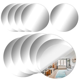 10 Pièces 15 cm Miroirs Ronds en Acrylique,Miroir Rond Plaque Autocollant | Miroirs Collant Muraux Flexible Antidéflagrant,Amovi