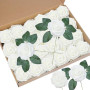 Awtlife Lot de 50 Roses artificielles avec 15 Feuilles artificielles pour Bouquets de Mariage, fête prénatale, décoration d'inté