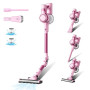 Stanew Aspirateur Balai sans Fil, Rose | 33Kpa Puissant, 320W Moteur sans Balai, Pliable à 180°, 40Min Autonomie, Filtration HEP