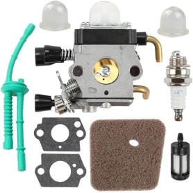 AMZSKU Kit carburateur pour STIHL FS55 FS55R FS55RC FS38 KM55 HL45 KM55R filtre à air kit pilote carburant kit bougie sept paque
