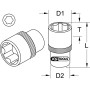 KS Tools 922.1230 Douille ultimate 6 pans 1/2" 30 mm | Douille 6 pans ULTIMATE 1/2'', 30 mm, chrome vanadium, résistant