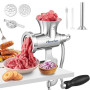 Hanchen Hachoir a Viande Manuel en Acier Inoxydable N°5 Hachoir Viande Manuel, Hachoir à Viande Domestique avec Accessoires pour