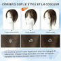WORLDSTAR Postiche Cheveux Naturel,Frange Française à Clips,15g,10Pouces | Base 2.8×4.5 Pouces,Frange Naturelle Marron Foncé Ave