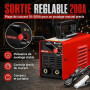 Risegun Poste à souder à électrodes MMA 200A, Poste à souder à l’arc 220V avec écran LED, Kit avec casque de soudage, marteau à